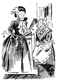 La Sciora Togna e la Carulena in un disegno di Bioletto (Stampa Sera del 6 aprile 1937)